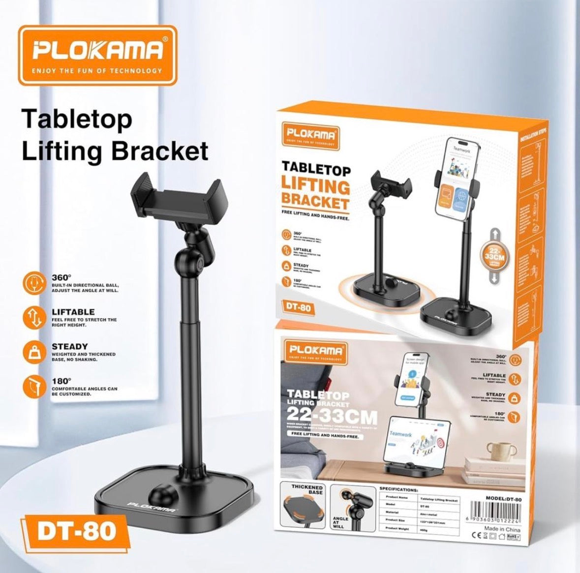Support de Bureau Télescopique PLOKAMA DT-80