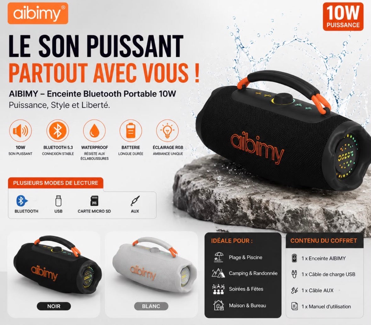 Enceinte Bluetoth portable Aibimy