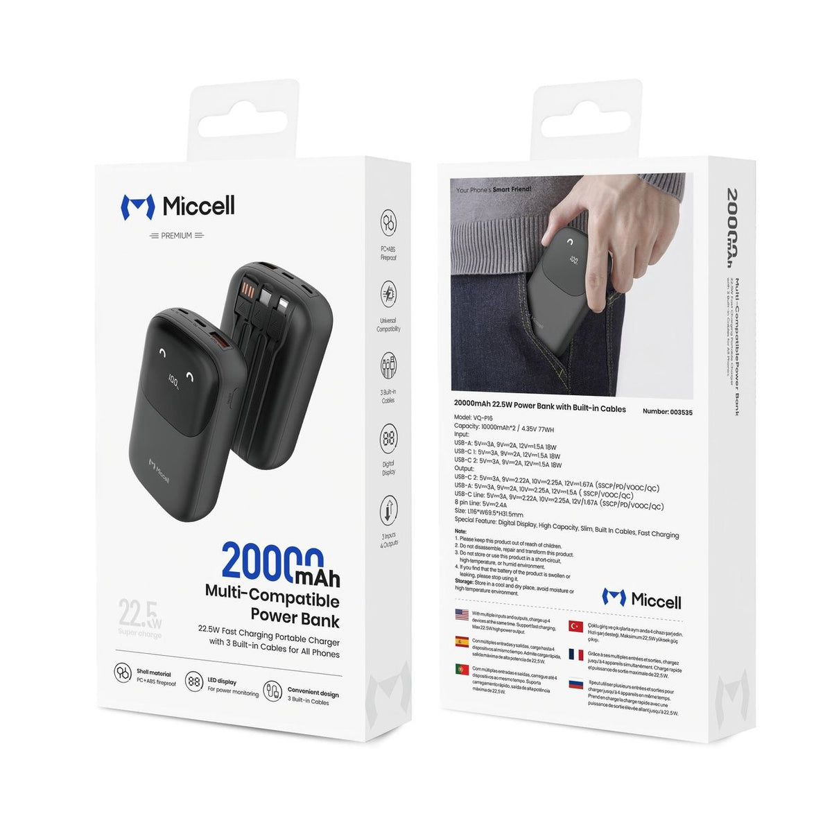 Batterie Externe Miccell 20000mAh Mini