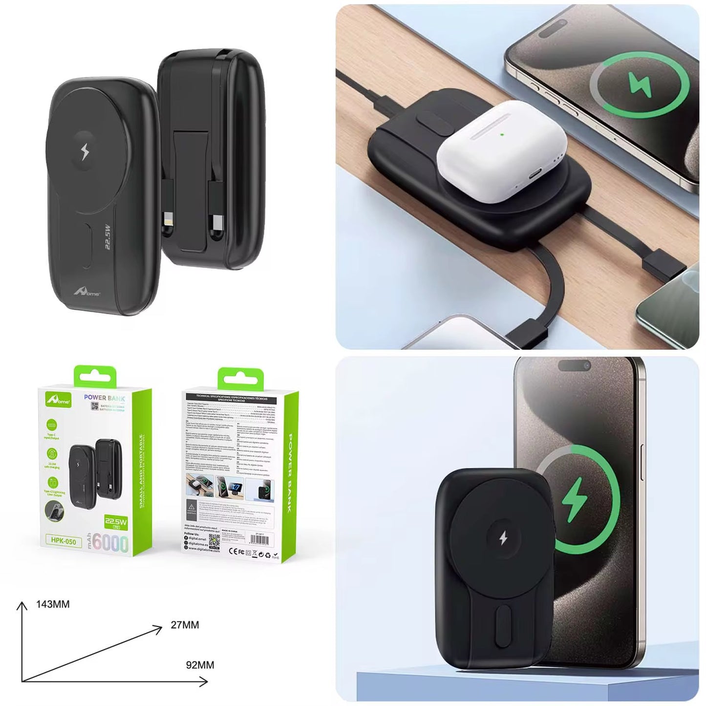 Power Bank Sans Fil Magnétique  CK90 – 10.000 mAh
