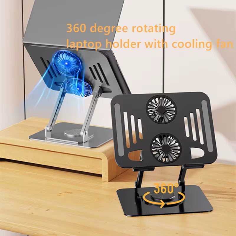Support Ventilé Ajustable à 360° pour Ordinateur Portable