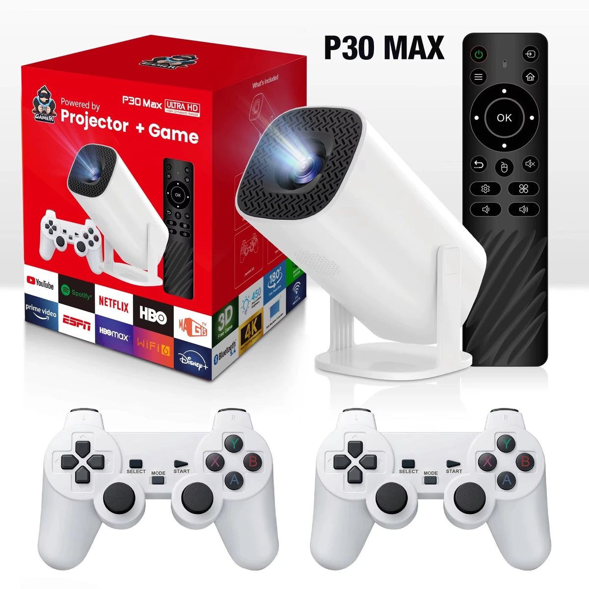 Projecteur Intelligent & Console de Jeux Rétro 2-en-1