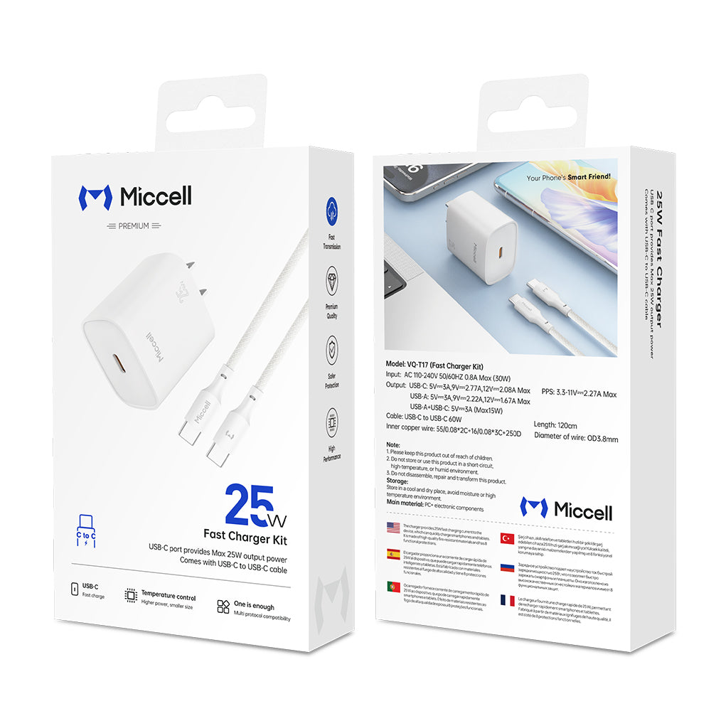 Chargeur rapide Miccell 25W Power Delivery PD
