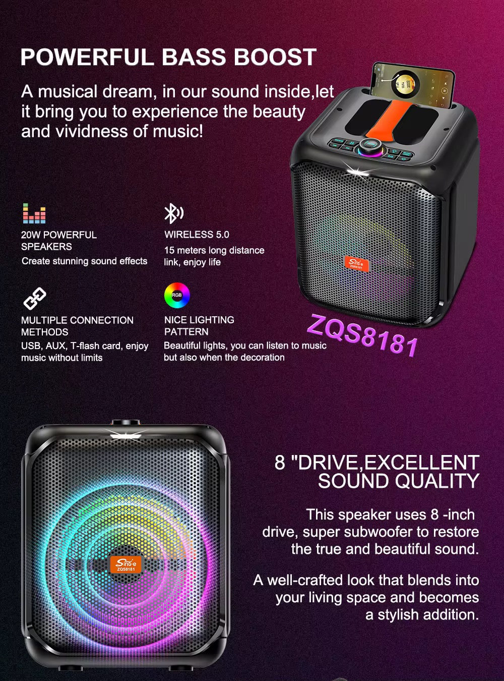 Système HiFi Portable Sing-E ZQS8181 – Le Son Haute Fidélité Partout avec Vous