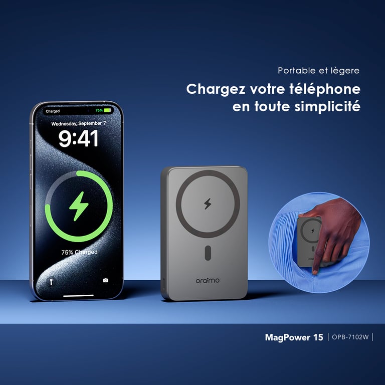 Batterie Externe Magnétique Oraimo MagPower 15 (10000mAh)