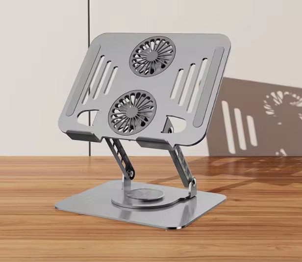Support Ventilé Ajustable à 360° pour Ordinateur Portable