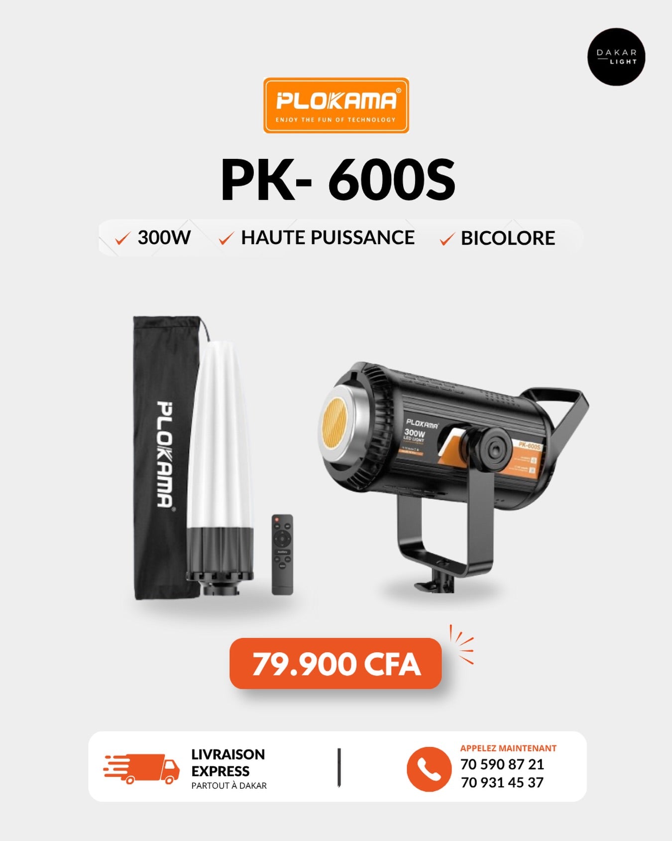 Projecteur pro PLOKAMA PK600s 300W