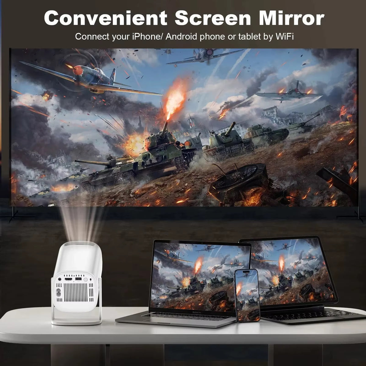 Projecteur Intelligent & Console de Jeux Rétro 2-en-1