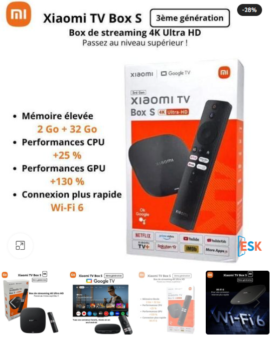 Box TV android Xiaomi TV Box S
