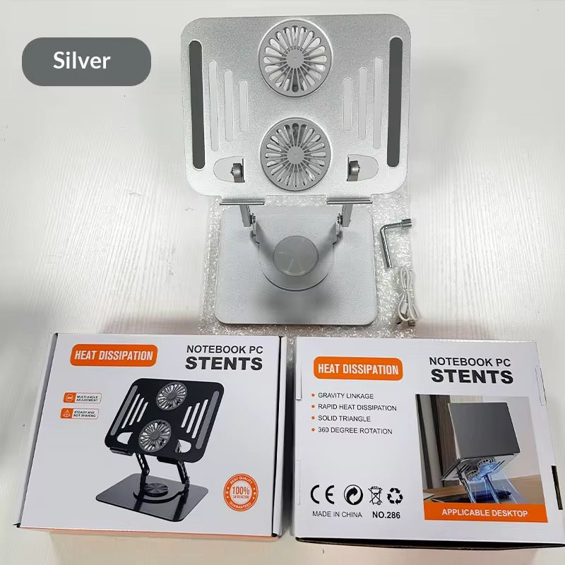 Support Ventilé Ajustable à 360° pour Ordinateur Portable