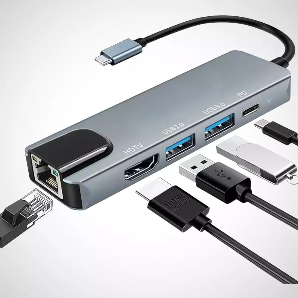 Pack 3-en-1 Ultime (Support PC + Support Téléphone + Hub 8-en-1)