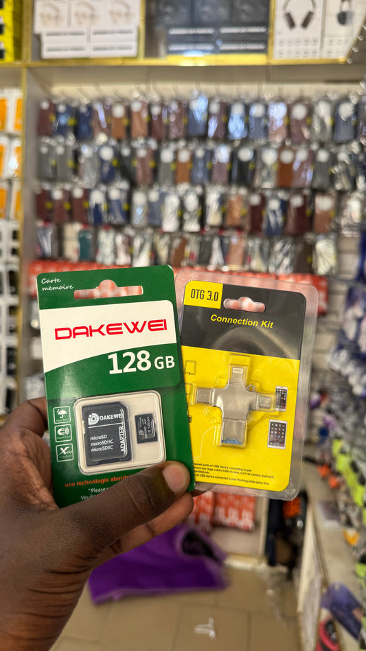 Pack Duo Connexion & Stockage : Kit Connexion USB 3.0 Multi-Ports + Carte Mémoire MicroSD 128Go