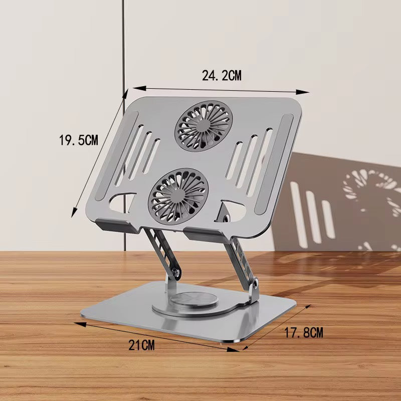 Support Ventilé Ajustable à 360° pour Ordinateur Portable
