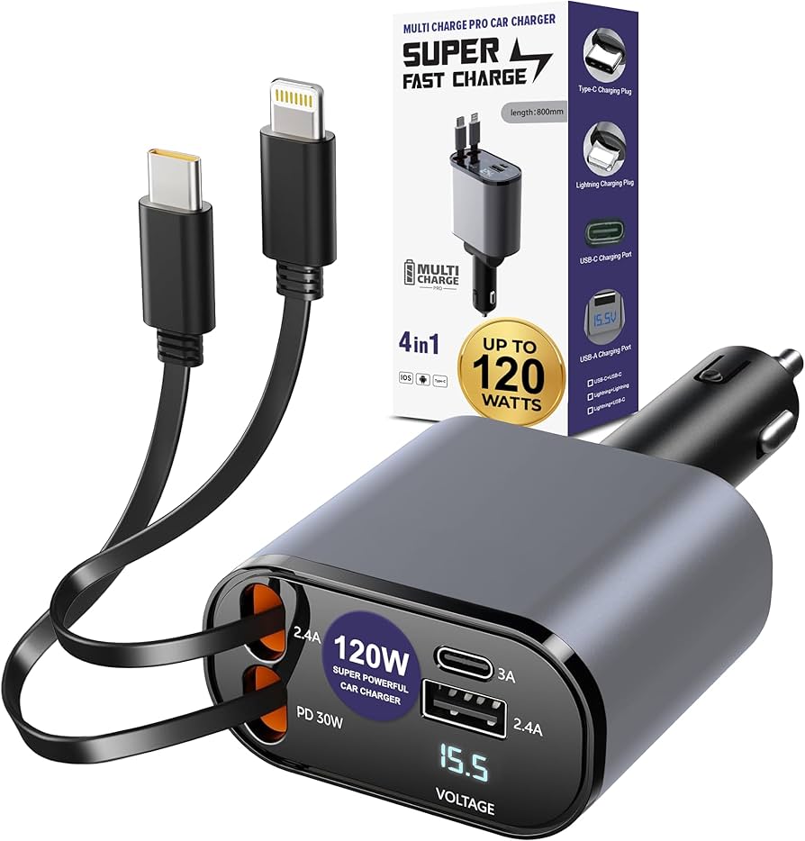 Chargeur pour voiture Multi-Charge Pro 4 en 1