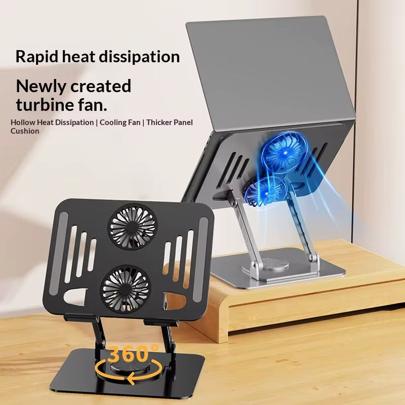 Support Ventilé Ajustable à 360° pour Ordinateur Portable
