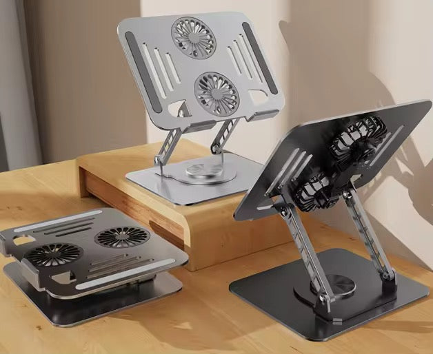 Support Ventilé Ajustable à 360° pour Ordinateur Portable