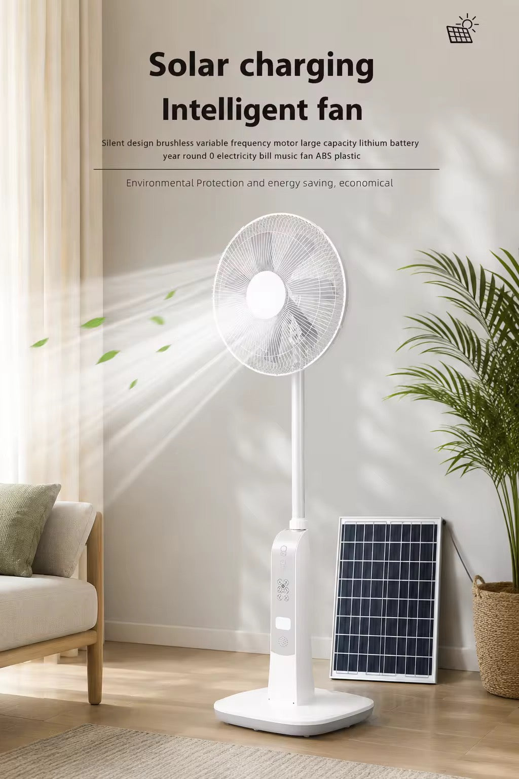 Ventilateur solaire rechargeable