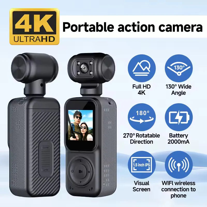Caméra d'Action Portable 4K