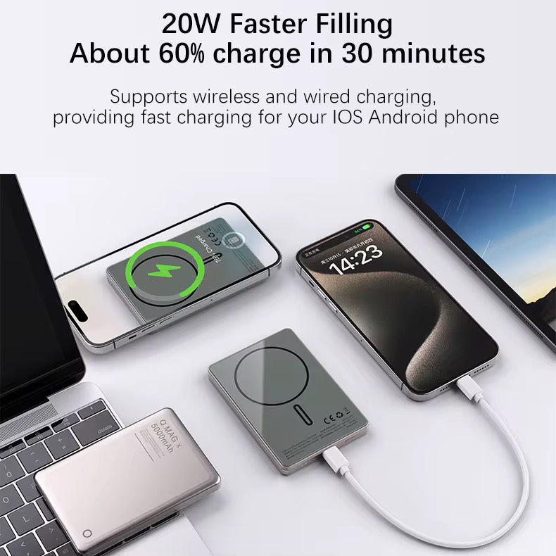 PowerBank QMAG Magnétique en titane 10.000mAh
