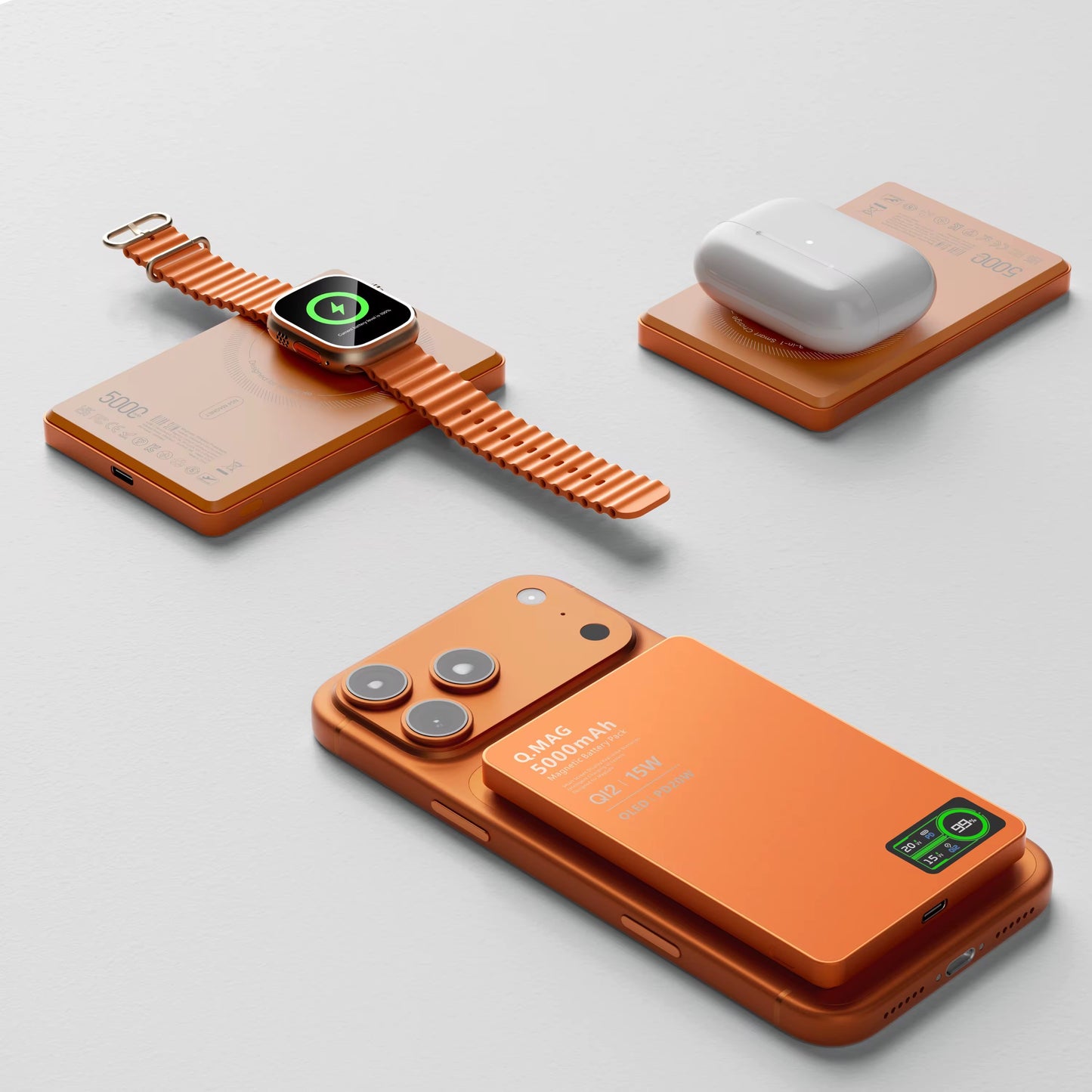 PowerBank QMAG Magnétique en titane 10.000mAh
