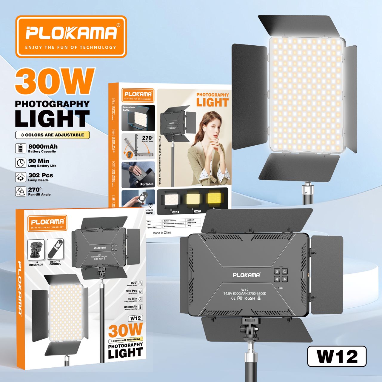Projecteur led portable Plokama W12 - Pro